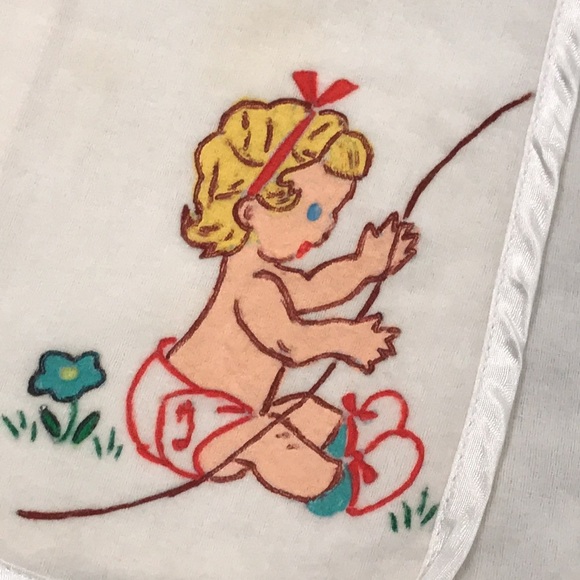 Vintage Infant Baby Robe Hand Painted Satin Tie 3-6 Months - Picture 3 of 10